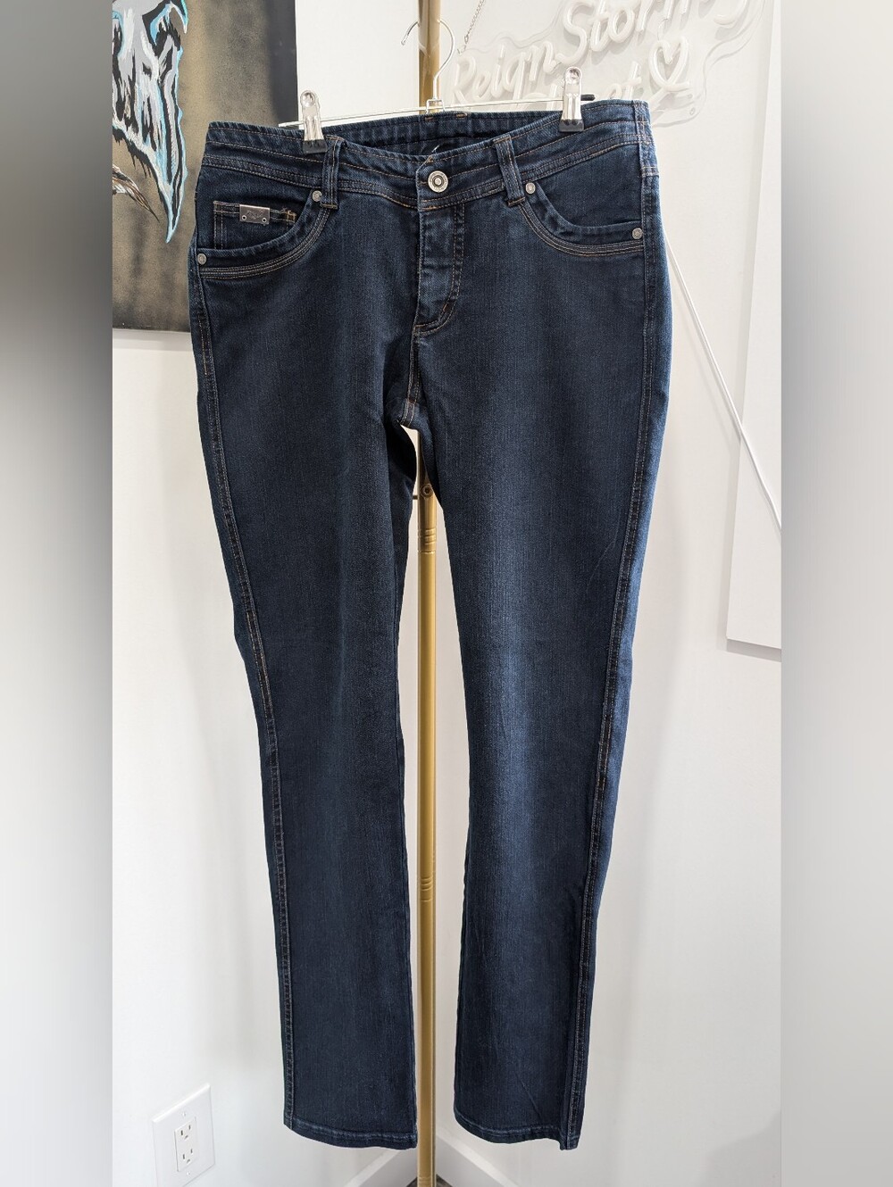 KรHL Women's Performance Denim Straight Jeans - Dark Wash - Size 10 Regular